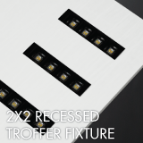Recessed troffer luminaire example for office lighting