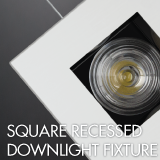 Square recessed downlight luminaire example for office lighting